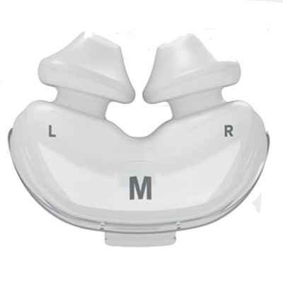 Η ρινική μάσκα CPAP AirFit P10 της ResMed διαθέτει ρινικά μαξιλαράκια σιλικόνης με άριστη εφαρμογή