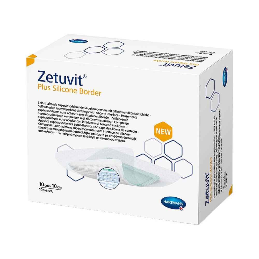 Επιθέματα κατακλίσεων αυτοκόλλητα Hartmann Zetuvit Plus Silicone Border 10x10 cm | Συσκευασία 10 τεμ.