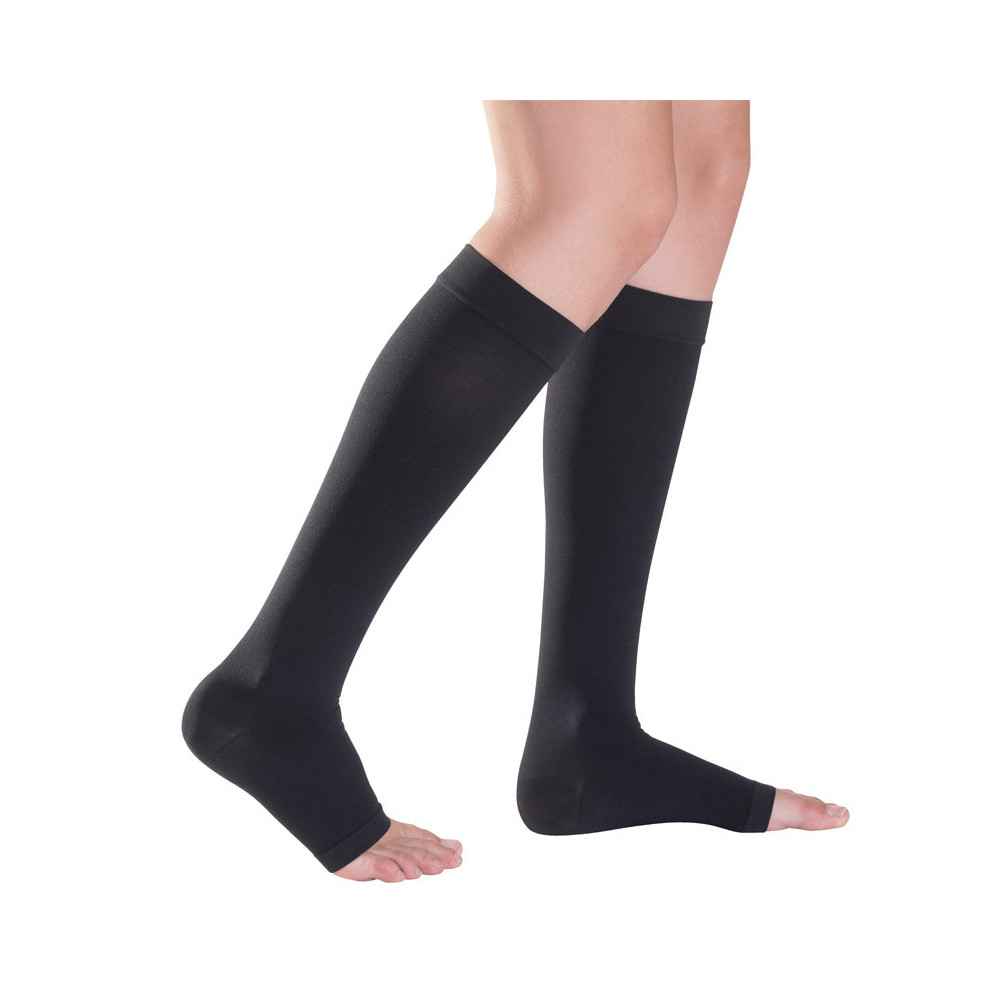 Κάλτσες Sigvaris Top Fine Select με ανοιχτά δάκτυλα και άριστη εφαρμογή σε μαύρο χρώμα