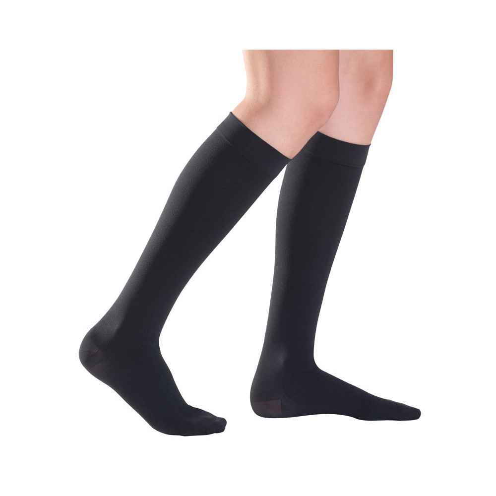 Κάλτσες Sigvaris Top Fine Select μπεζ με κλειστά δάκτυλα σε μαύρο χρώμα