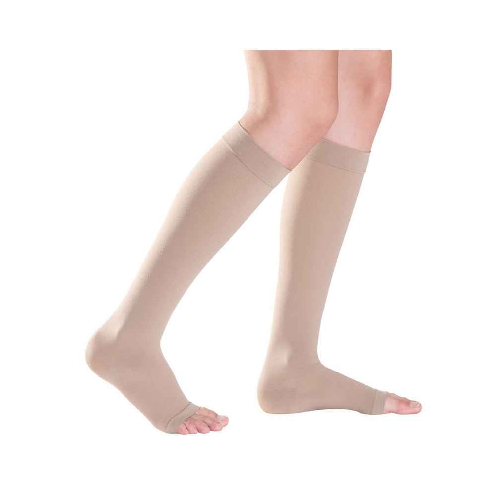 Κάλτσες κάτω γόνατος Sigvaris TFS 701 AD Κλάση 1 (18-21 mmHg) Μπεζ με ανοιχτά δάκτυλα
