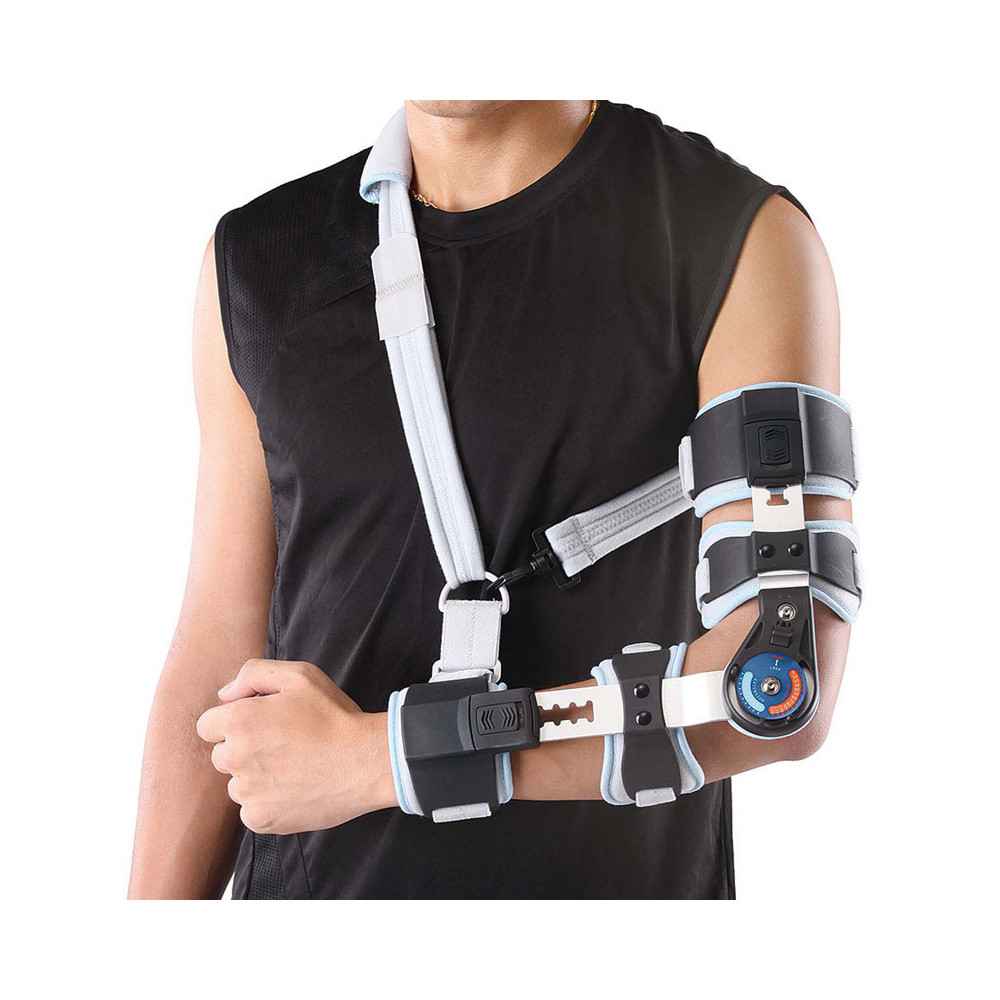 Τηλεσκοπικός λειτουργικός νάρθηκας αγκώνα με γωνιόμετρο Wellcare (Vita) | Αριστερός