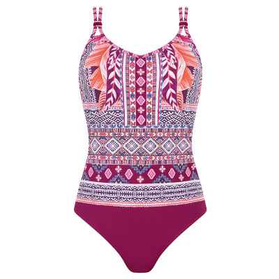 Μαγιό μαστεκτομής Amoena Boho Vibes HB φούξια εμπριμέ Μαγιό μαστεκτομής