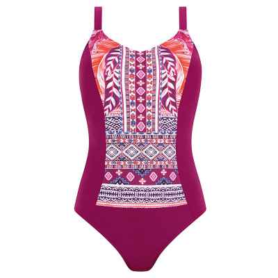 Μαγιό μαστεκτομής Amoena Boho Vibes FB φούξια εμπριμέ Μαγιό μαστεκτομής
