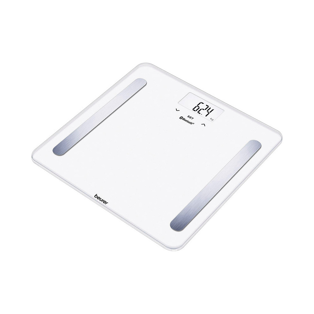 Γυάλινη ηλεκτρονική ζυγαριά - λιπομετρητής Beurer BF 600 με Bluetooth® | Λευκή