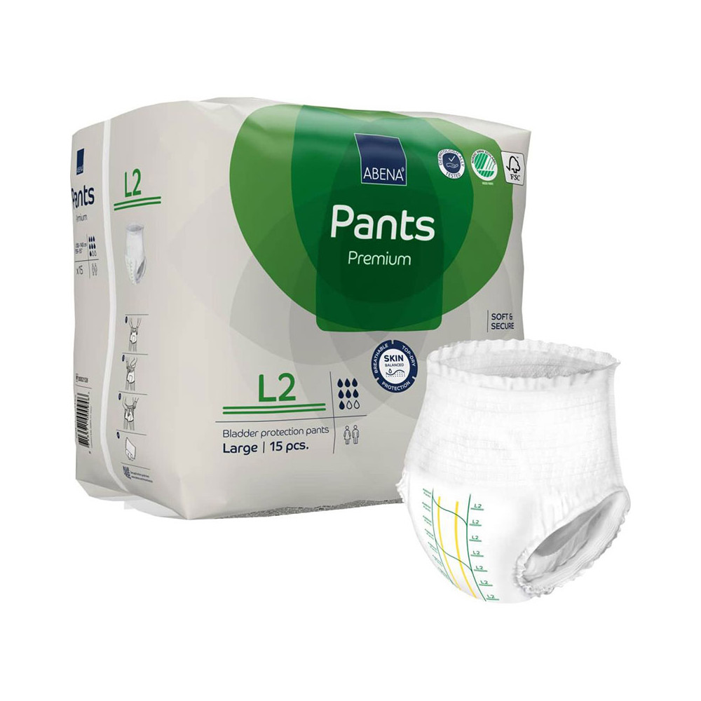 Βρακάκι - Slip νύκτας βαριάς ακράτειας Abena Pants Premium L2 Large 14 τμχ