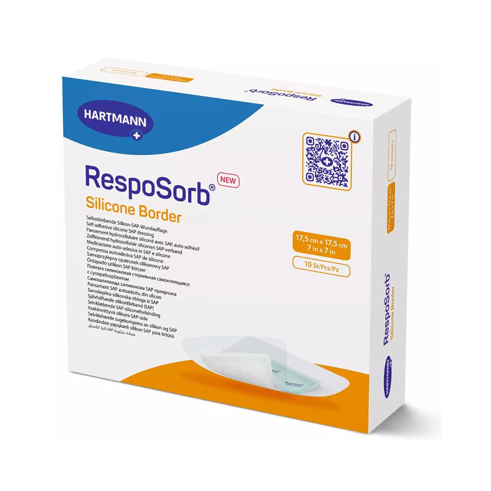 Επιθέματα κατάκλισης αυτοκόλλητα Hartmann Resposorb Silicone Border 15x15 cm | Συσκευασία 10 τεμ. Επιθέματα κατακλίσεων Hartm...