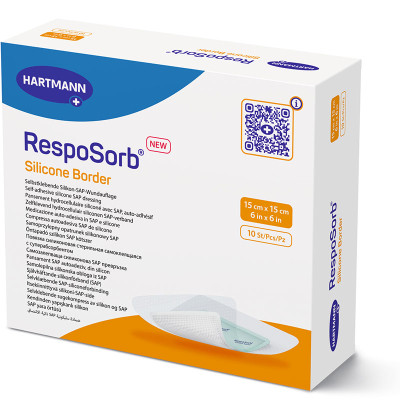 Eπίθεμα κατάκλισης αυτοκόλλητο Hartmann Resposorb Silicone Border 15x15 cm | 1 τεμ. Επιθέματα κατακλίσεων Hartmann Zetuvit Plus