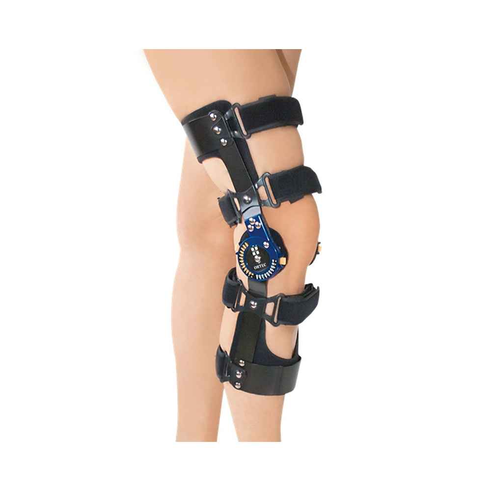 Λειτουργικός νάρθηκας γόνατος τεσσάρων σημείων με γωνιόμετρο G5 ROM για χιαστούς συνδέσμους. Χορηγείται από τον ΕΟΠΥΥ
