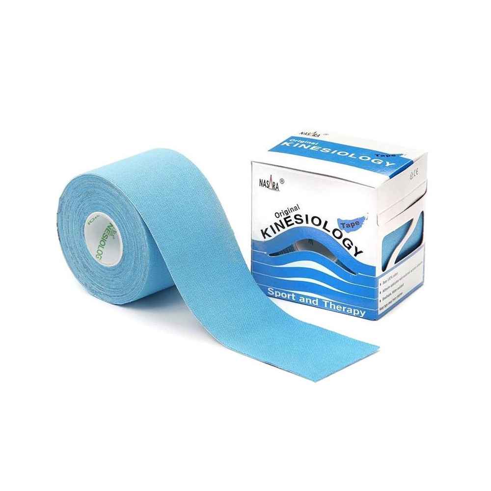 Επίδεση κινησιοθεραπείας Kinesiology tape Nasara® 5cm x 5m Γαλάζιο