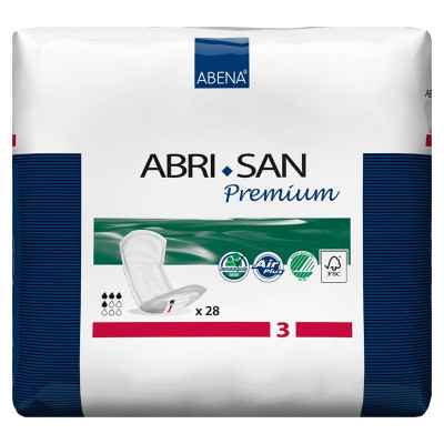 Οι σερβιέτες γυναικείας ακράτειας Abena Abri San Premium No3 Midi διατίθενται σε συσκευασία των 28 τεμαχίων